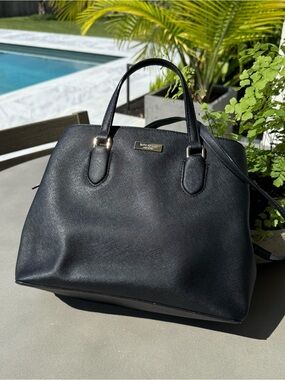 Kate Spade Black Leather Tote like new